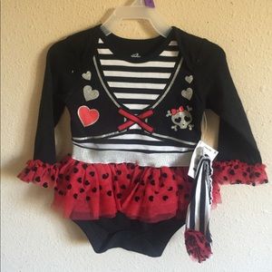 Baby girl Halloween or pirate outfit